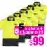 5 Pack Basic Hi Vis Polo with 1 Logo Printing