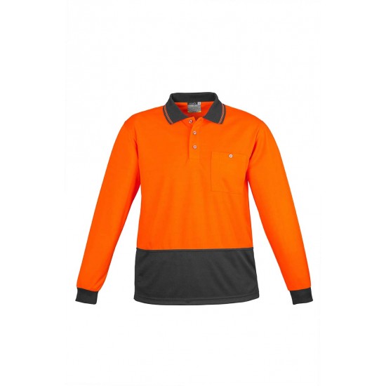 ZH232 - Unisex Hi Vis Basic Spliced Polo - Long Sleeve