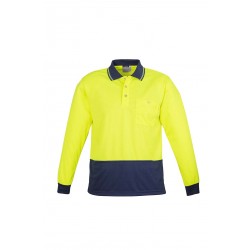 ZH232 - Unisex Hi Vis Basic Spliced Polo - Long Sleeve