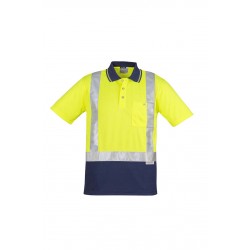 ZH233 - Mens Hi Vis Spliced Polo - Short Sleeve Shoulder Taped