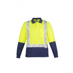 ZH234 - Mens Hi Vis Spliced Polo - Long Sleeve Shoulder Taped