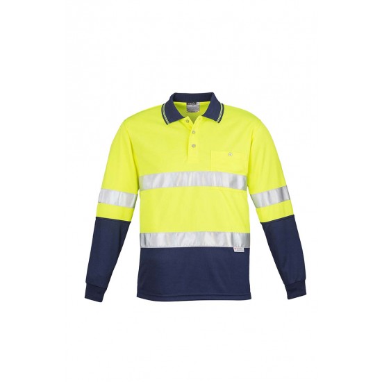 ZH235 - Mens Hi Vis Spliced Polo - Long Sleeve Hoop Taped