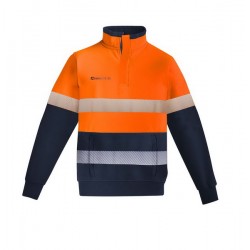 ZT150 - Mens Orange Flame HRC 2 Hoop Taped 1/4 Zip Brushed Fleece