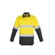 ZW123 - Mens Hi Vis Spliced Industrial Shirt - Hoop Taped