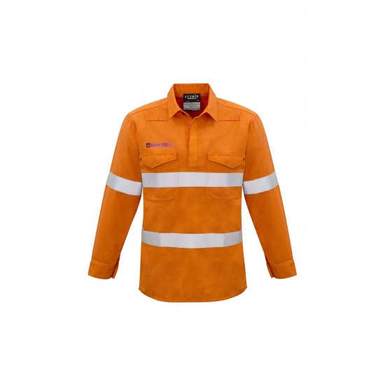 ZW134 - Mens FR Closed Front Hooped Taped Shirt ZW134 - Mens FR Closed Front Hooped Taped Shirt