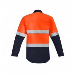 ZW143 - Mens Orange Flame HRC 2 Hoop Taped Closed Front Spliced Shirt