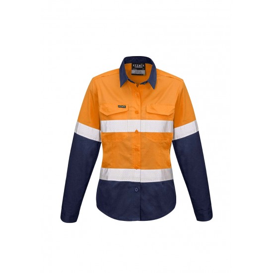 ZW720 - Womens Rugged Cooling Taped Hi Vis Spliced Shirt