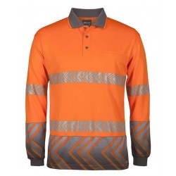 6HAL - JB's L/S ARROW SUB POLO WITH SEGMENTED TAPE