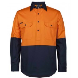 6HVCS - JB's HV CLOSE FRONT L/S 150G WORK SHIRT 