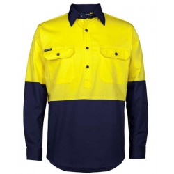 6HVCS - JB's HV CLOSE FRONT L/S 150G WORK SHIRT 